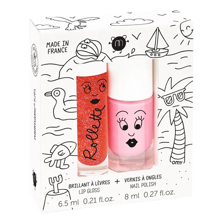 Dúo infantil Rollette Holidays - Brillo de labios y esmalte- Imagen del producto n°0