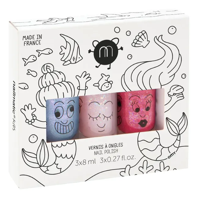 Cofre infantil Mermaid 3 esmaltes - Merlin, Polly y Sissi