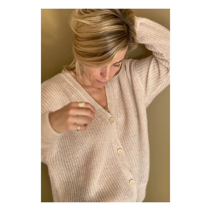Arlette Alpaca and Mohair Cardigan - Women’s Collection  | Powder pink- Product image n°2