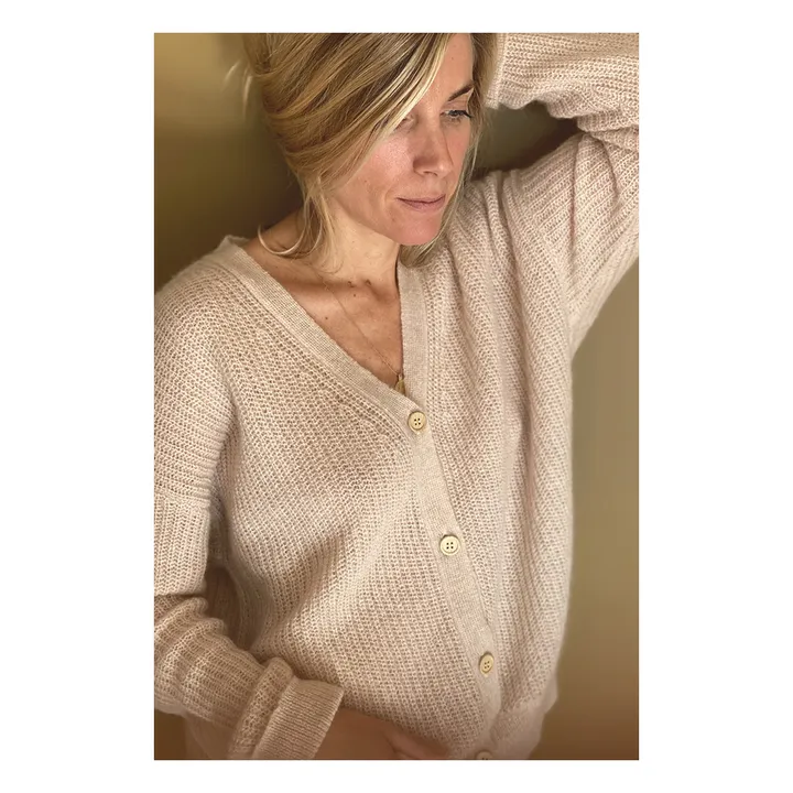Arlette Alpaca and Mohair Cardigan - Women’s Collection  | Powder pink- Product image n°3