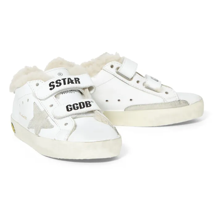 Old School Sheep Velcro Sneakers | White- Product image n°1