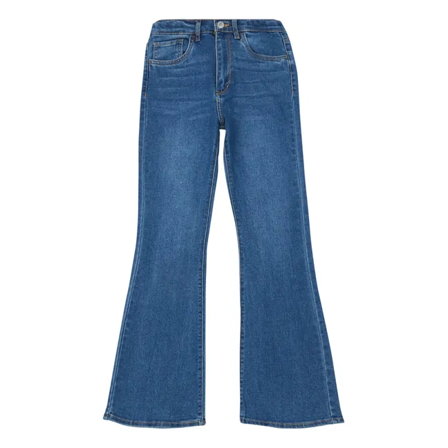 High-Waisted Flared Jeans | Denim blue
