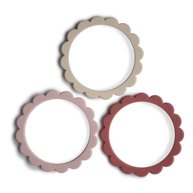 Bracelets de dentition en silicone - Set de 3 | Rose