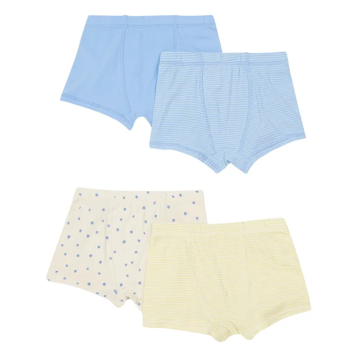 Set of 4 Cue Organic Cotton Briefs  | Blue- Product image n°0