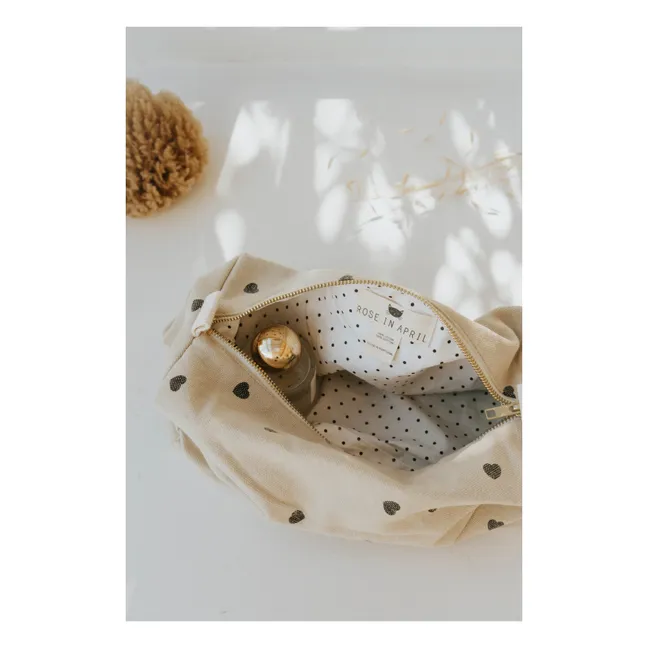 Trousse de toilette Vic Cœurs | Sable
