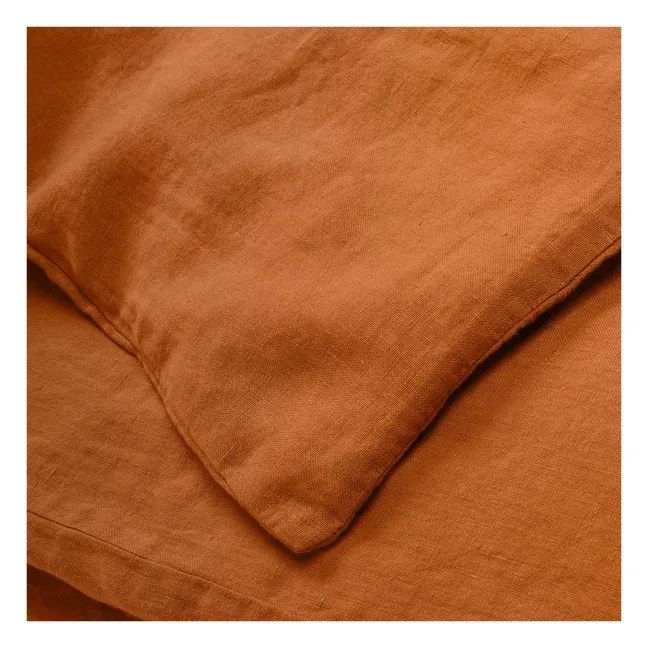 Bettdeckenbezug aus vorgewaschenem Leinen | Karamel