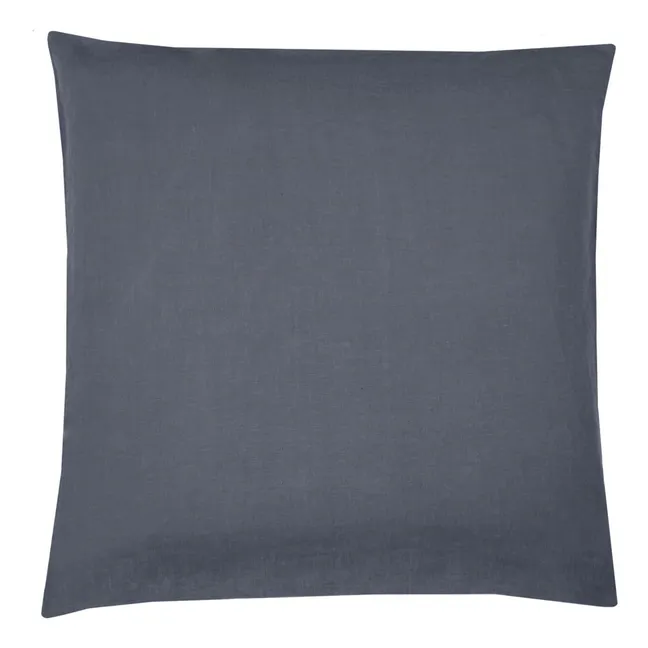 Funda de almohada de lino lavado | Azul Tormanta