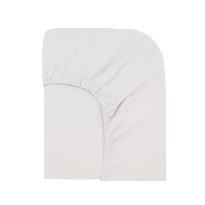 Washed Linen Fitted Sheet | Off white- Product image n°0