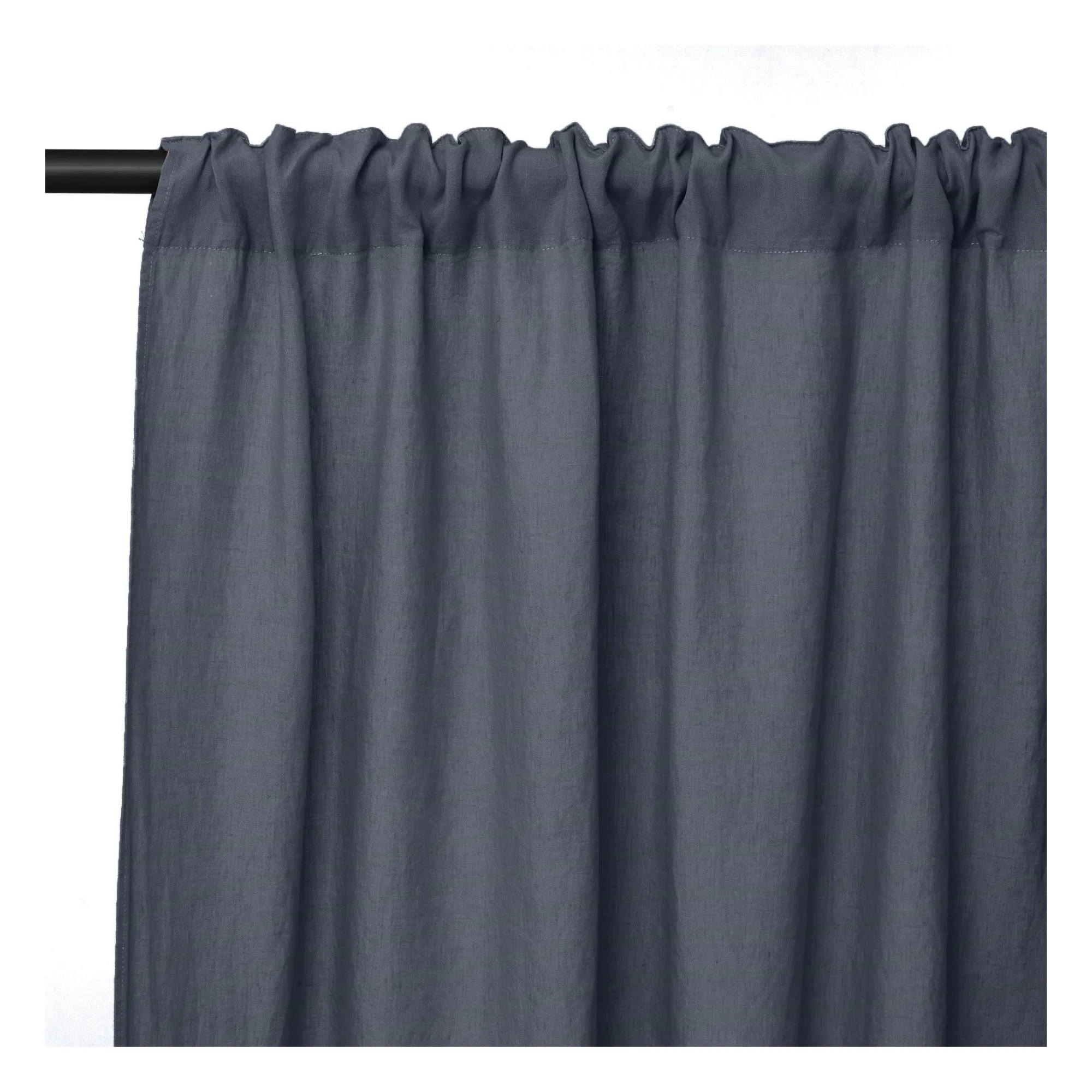 Communauté De Biens Storm Blue Washed Linen Curtain - 140 X 280 Cm