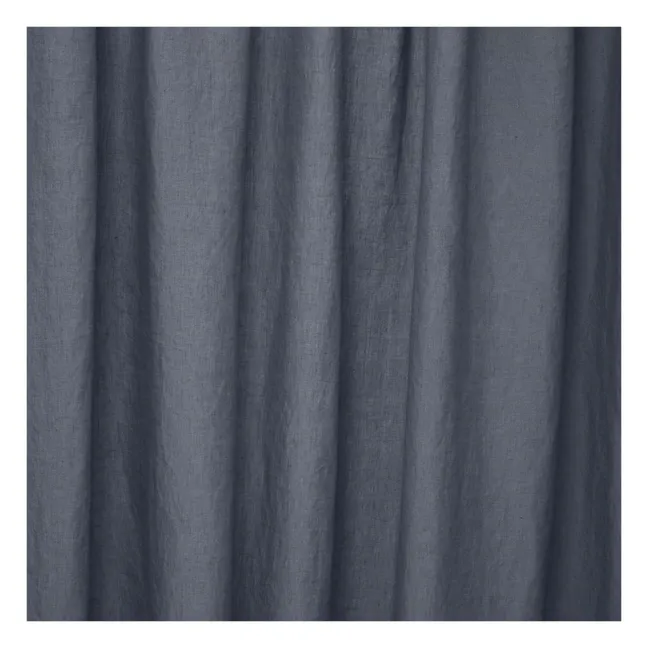 Cortina con pinza o deslizante de lino lavado - 140x280 | Azul Tormanta