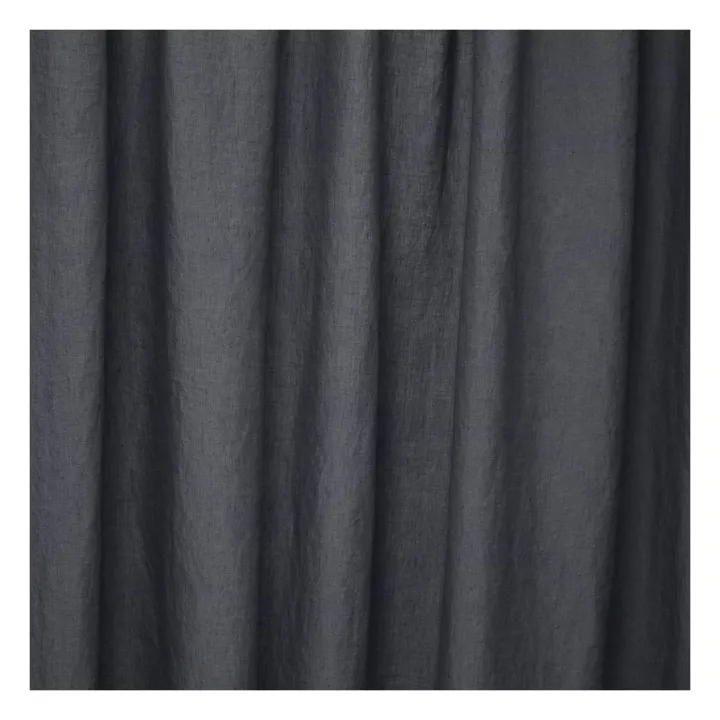Cortina con pinza o deslizante de lino lavado - 140x280 | Negro- Imagen del producto n°2