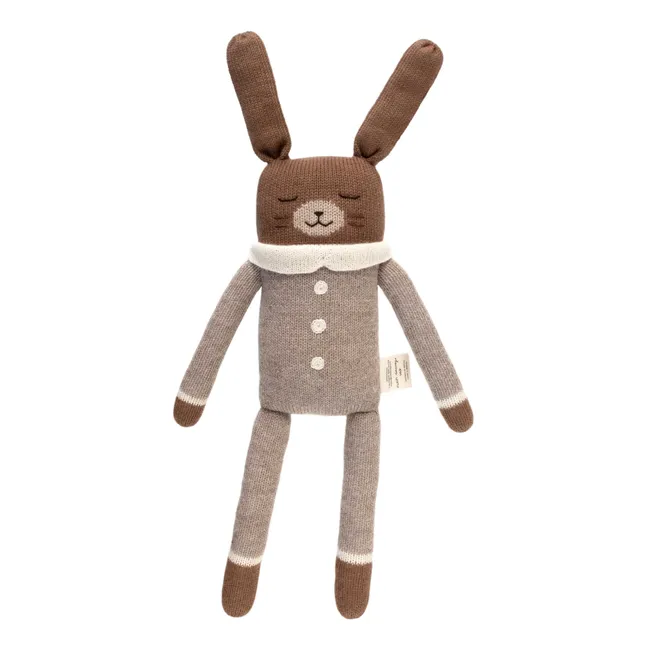 Large Soft Toy Rabbit in Pyjamas | Grey