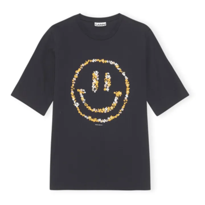 Camiseta de algodón orgánico Smiley | Negro- Imagen del producto n°0