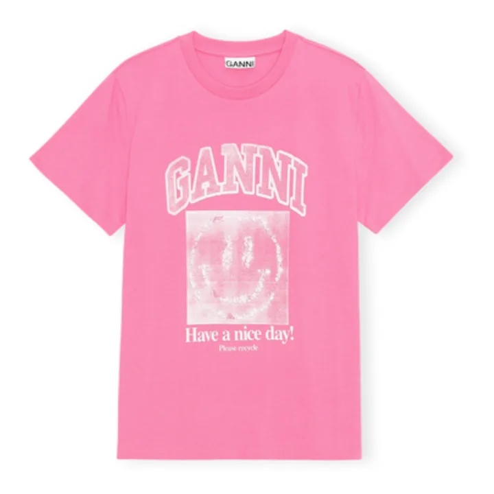 T-Shirt Ganni aus Bio-Baumwolle | Rosa- Produktbild Nr. 0