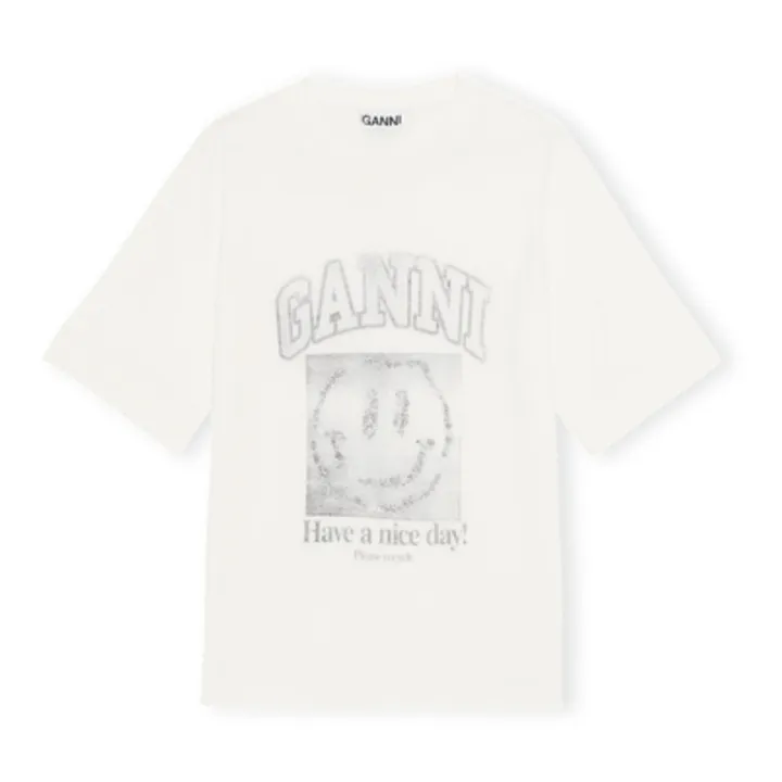 Camiseta de algodón orgánico Ganni | Crudo- Imagen del producto n°0