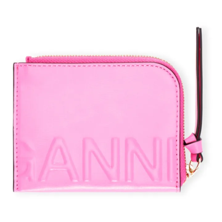Mini Recycled Leather Wallet | Pink- Product image n°0