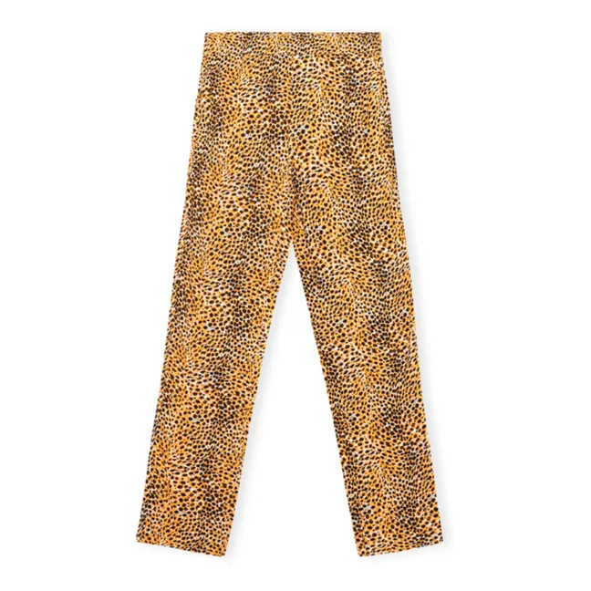 Legging Crêpe Imprimé Léopard | Orange