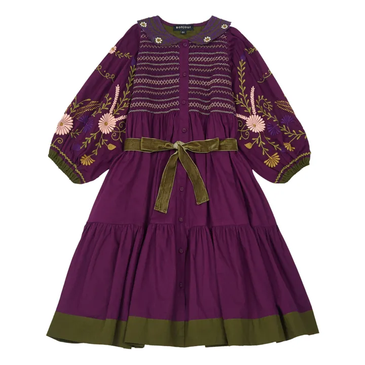 Long Folk Dress | Purple- Product image n°0