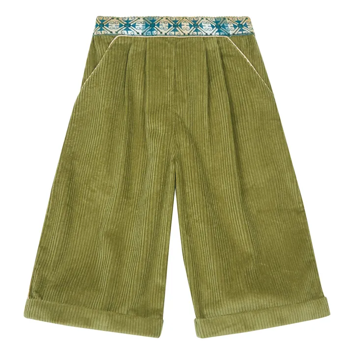 Pantaloni in velluto a costine | Verde- Immagine del prodotto n°0