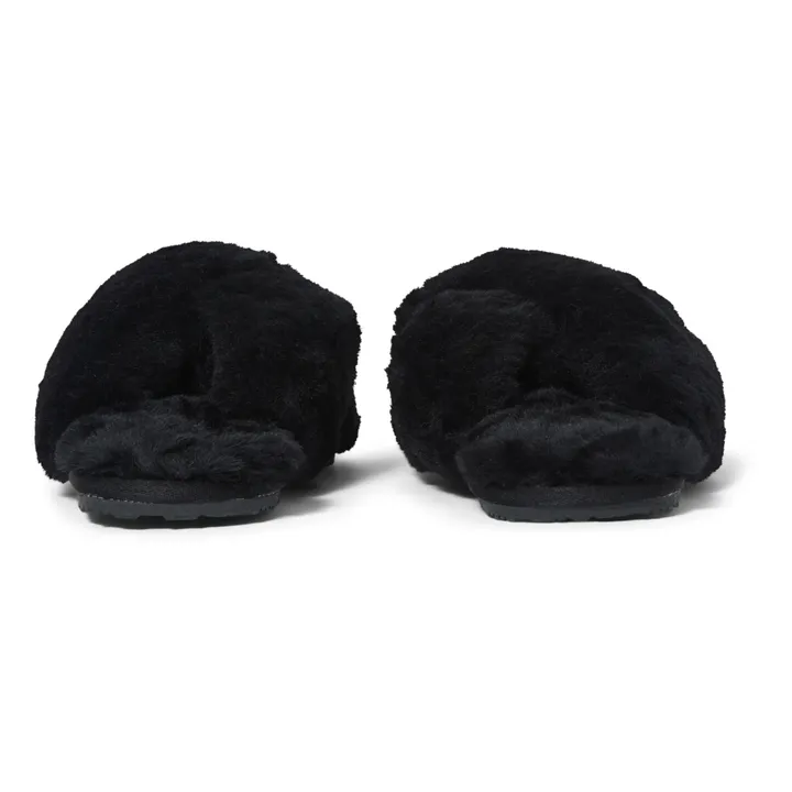 Pantuflas con forro de tiras cruzadas | Negro- Imagen del producto n°4