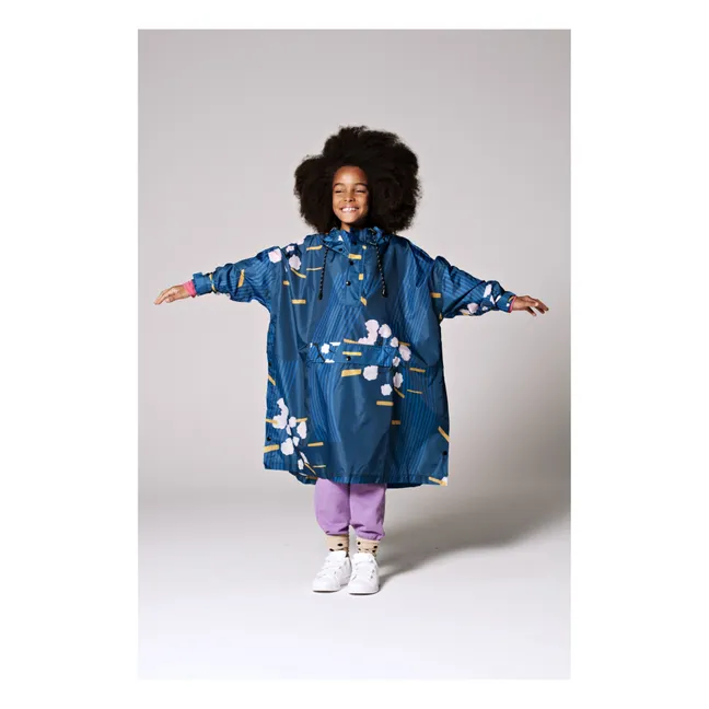 Capa impermeable Flor Japonesa - Colección Infantil | Azul