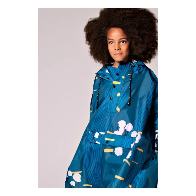 Capa impermeable Flor Japonesa - Colección Infantil | Azul