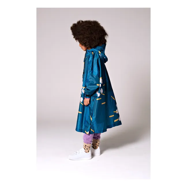 Capa impermeable Flor Japonesa - Colección Infantil | Azul