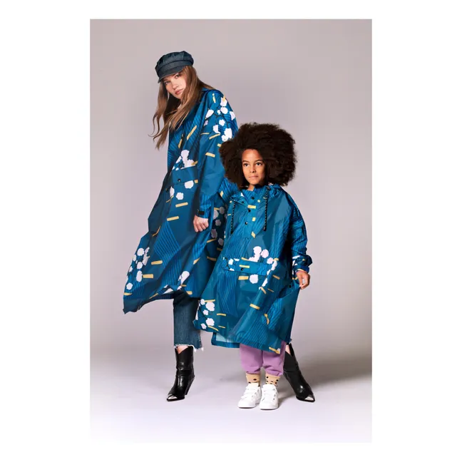 Capa impermeable Flor Japonesa - Colección Infantil | Azul