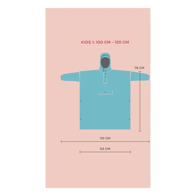 Capa impermeable Flor Japonesa - Colección Infantil | Azul