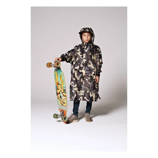 Jungle Camo Rain Cape - Kids Collection | Brown