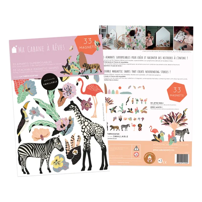 Coffret Ardoise Little Cabane et ses magnets Animaux d’Afrique Safari - Ma Cabane à Rêves x Smallable