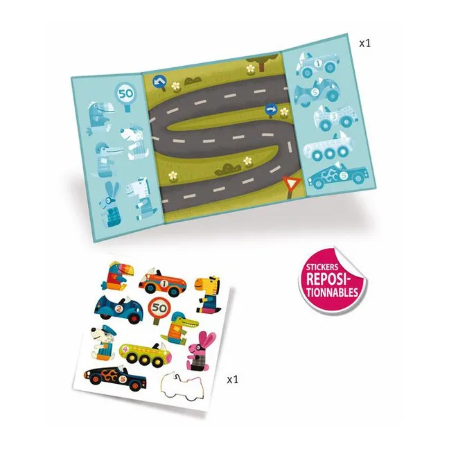 Stickers épais et repositionnables Les voitures