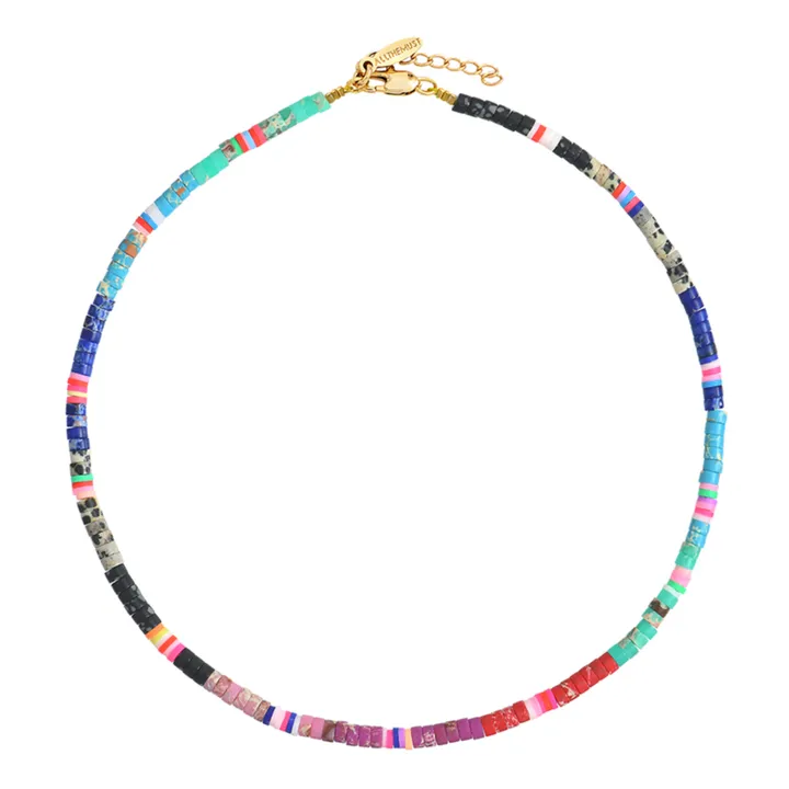 Natural Stone Heishi Necklace | Multicoloured- Product image n°0