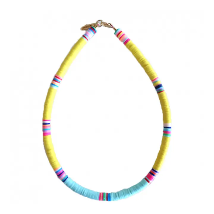 Polymer Clay Heishi Necklace | Yellow- Product image n°0