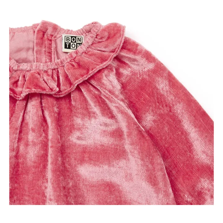 Vestido de terciopelo Damour - Colección Navidad  | Rosa- Imagen del producto n°1