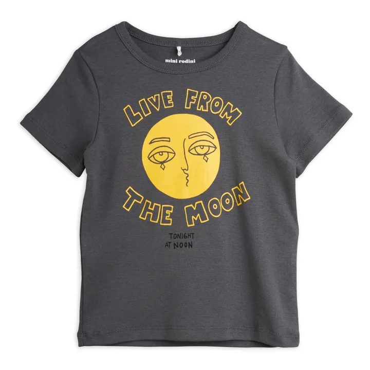 Camiseta de algodón orgánico Luna | Gris Antracita- Imagen del producto n°0