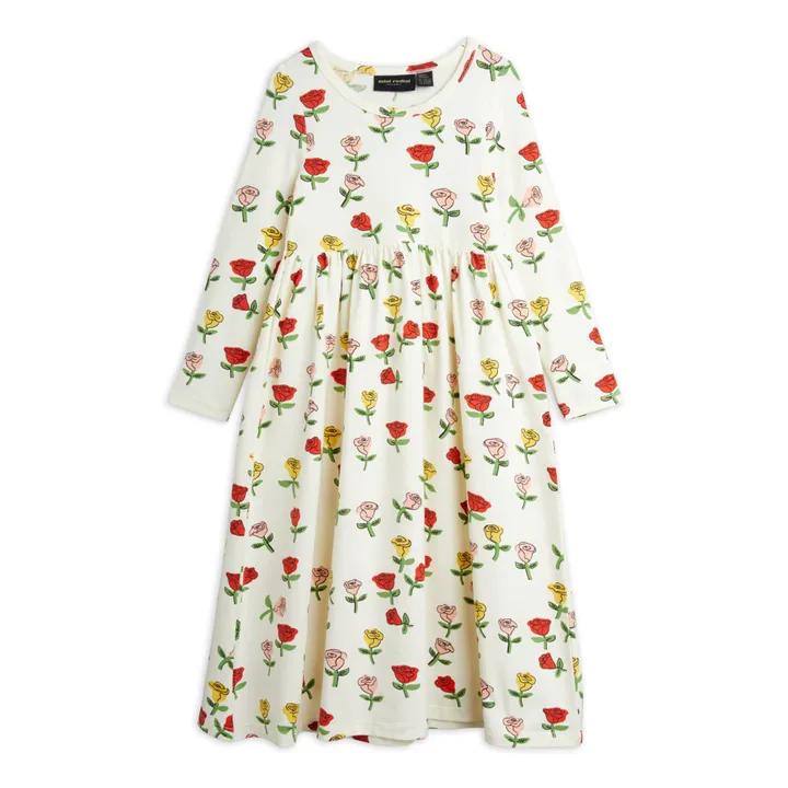 Organic Cotton Floral Dress | Ecru- Product image n°0