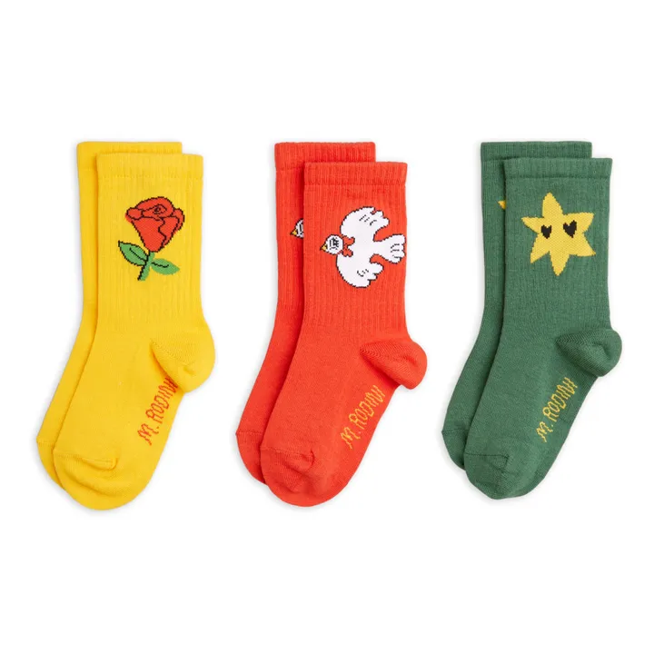 Socken Bio-Baumwolle 3er-Pack | Rot- Produktbild Nr. 0