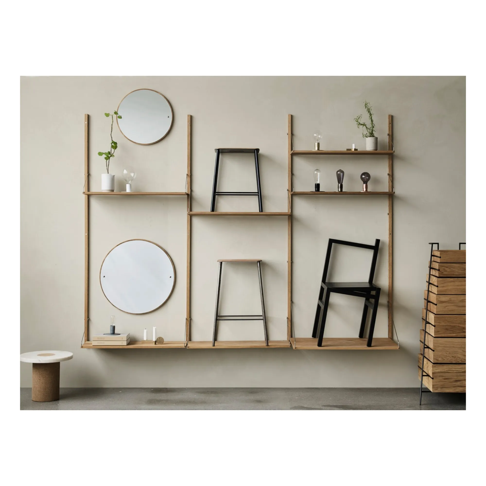 Miroir rond CM1 en bois | Chêne- Image produit n°1