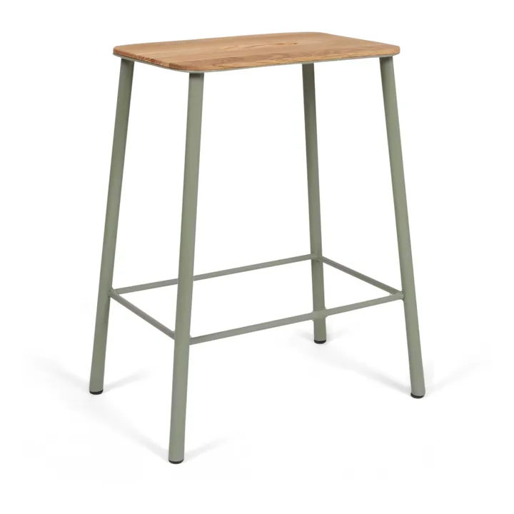 Tabouret Adam Nyboder, assise en bois | Vert- Image produit n°0