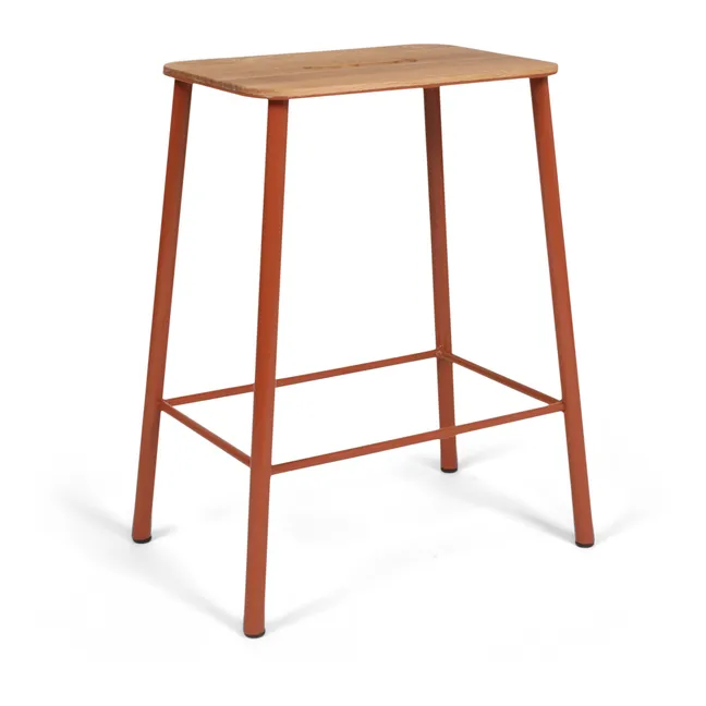 Tabouret Adam Nyboder, assise en bois | Brique