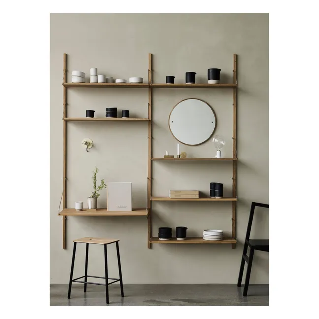 Tabouret Adam Nyboder, assise en bois | Brique