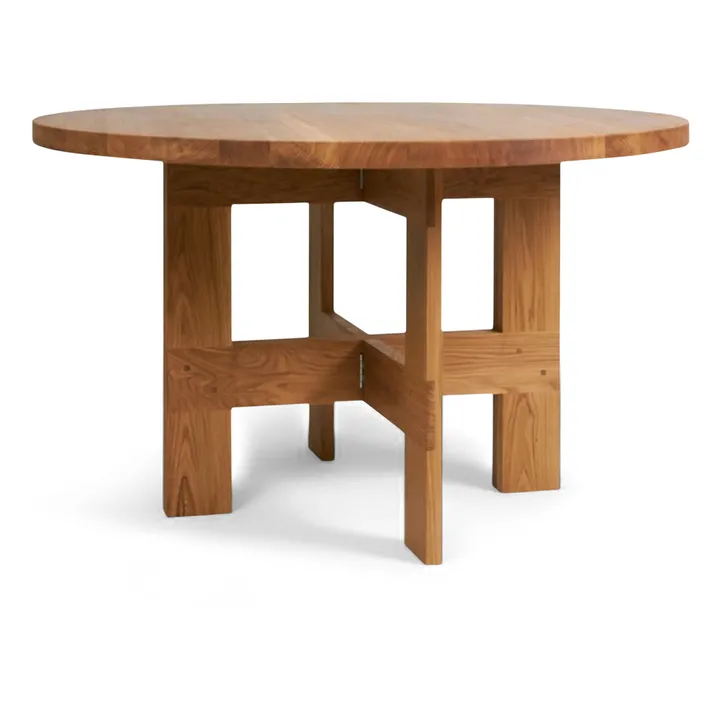 Farmhouse Round Wooden Table | Oak- Product image n°0