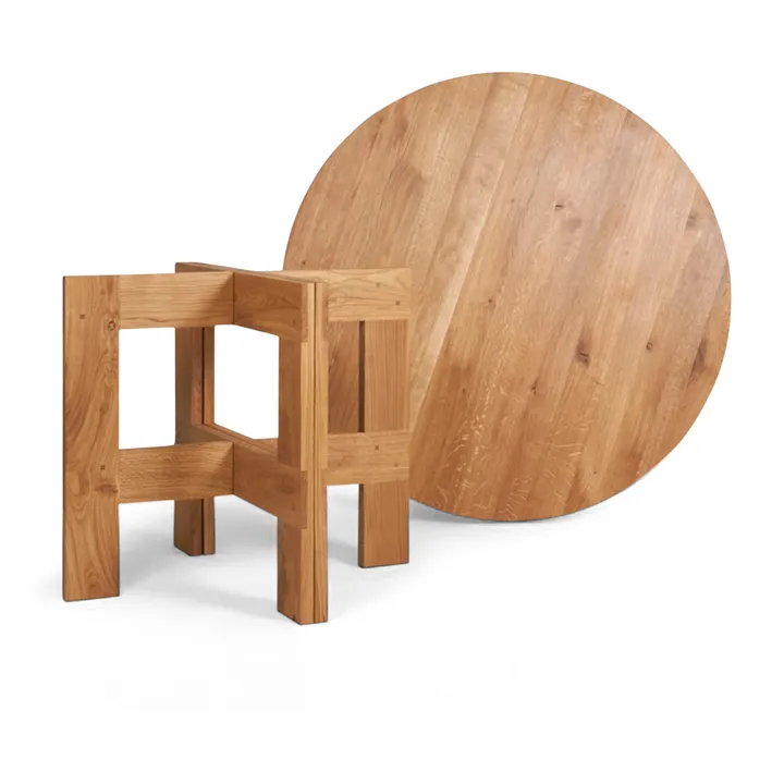 Farmhouse Round Wooden Table | Oak- Product image n°2