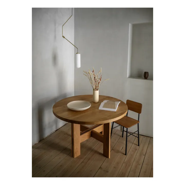 Farmhouse Round Wooden Table | Oak- Product image n°5