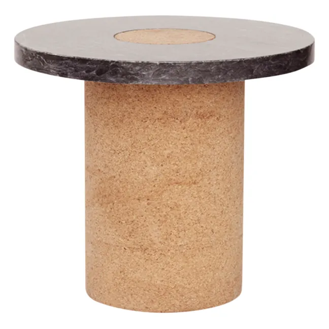 Sintra Side Table, Cork Base | Black Metal