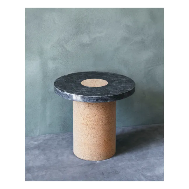 Sintra Side Table, Cork Base | Black Metal