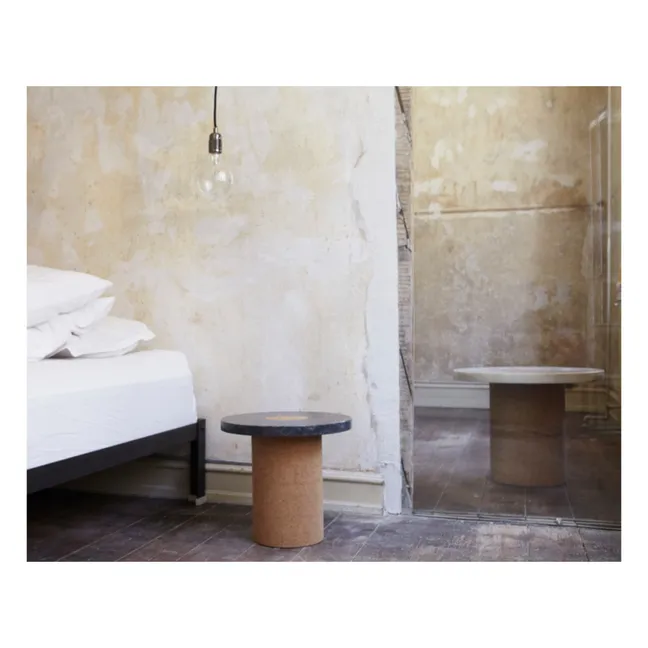 Sintra Side Table, Cork Base | Black Metal