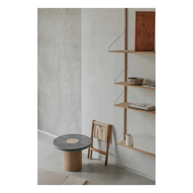 Sintra Side Table, Cork Base | Black Metal