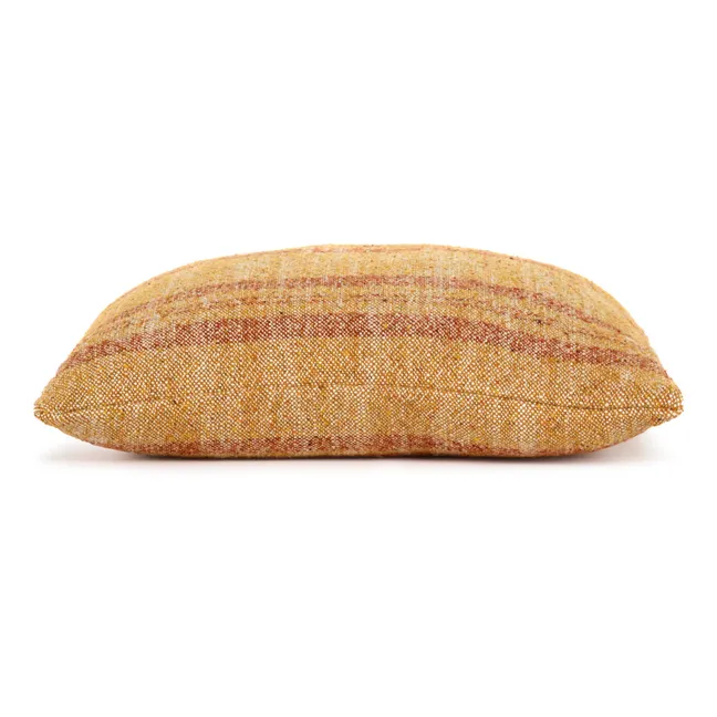 Coussin à rayures en lin | Ocre